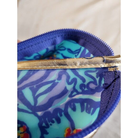 Lilly Pulitzer Blue Mai Tai  Makeup Cosmetic Travel Bag Pouch Nylon Zip Top - Picture 8 of 10